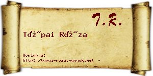 Tápai Róza névjegykártya
